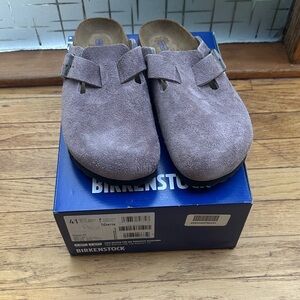 Birkenstock Boston Clogs- Soft Footbed-Faded Purple